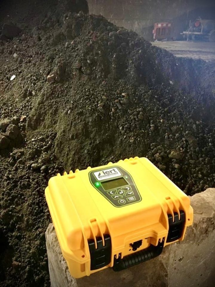 Alert Pro continuous asbestos air monitor being used during the treatment of asbestos in soil